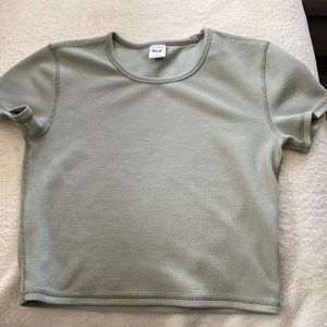 Tna waffle tee in pale green/grey